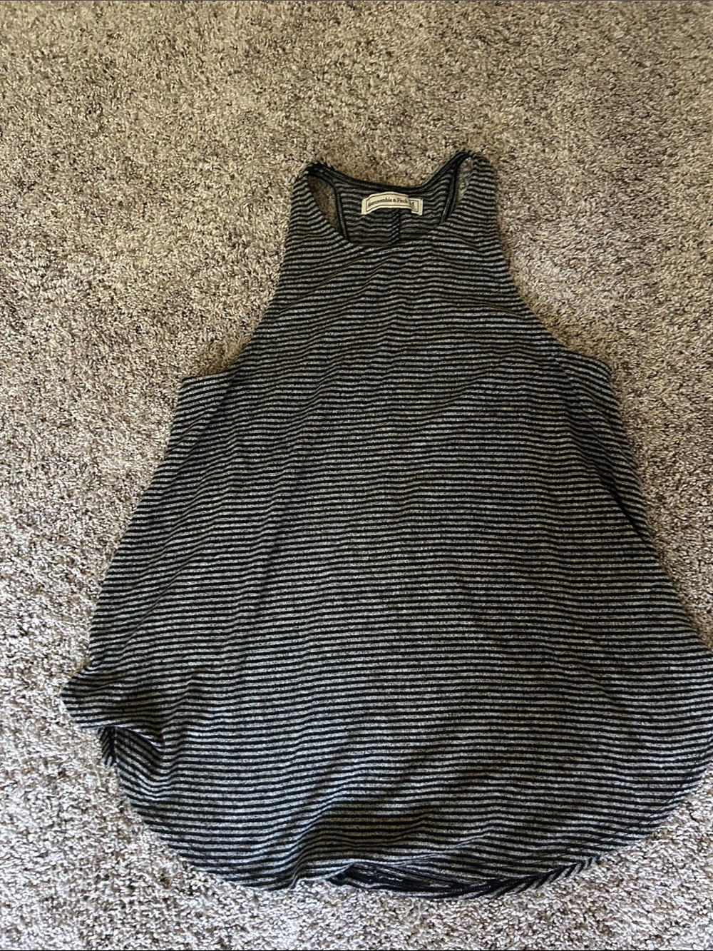 Abercrombie & Fitch Striped Racerback soft knit Tank Top - Black & White